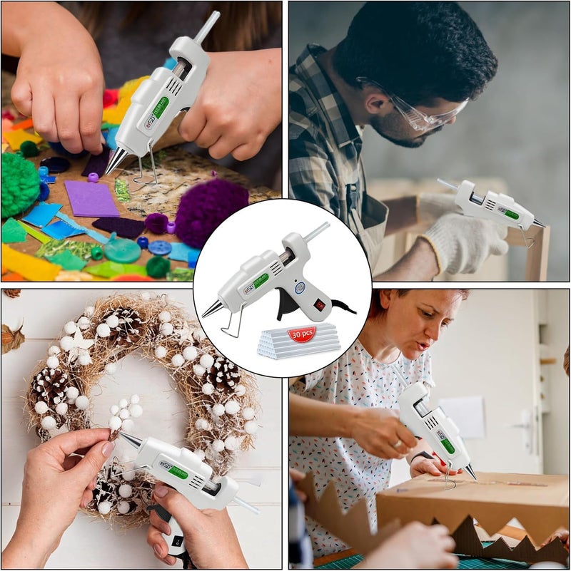 Krightlink Hot Glue Gun Kit with 30 Glue Sticks, Fast Preheating Hot Melt, High Temp for School Crafts DIY Arts and Quick Home Repairs (20w) - Image 5